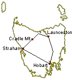 Locations Map of Tasmania